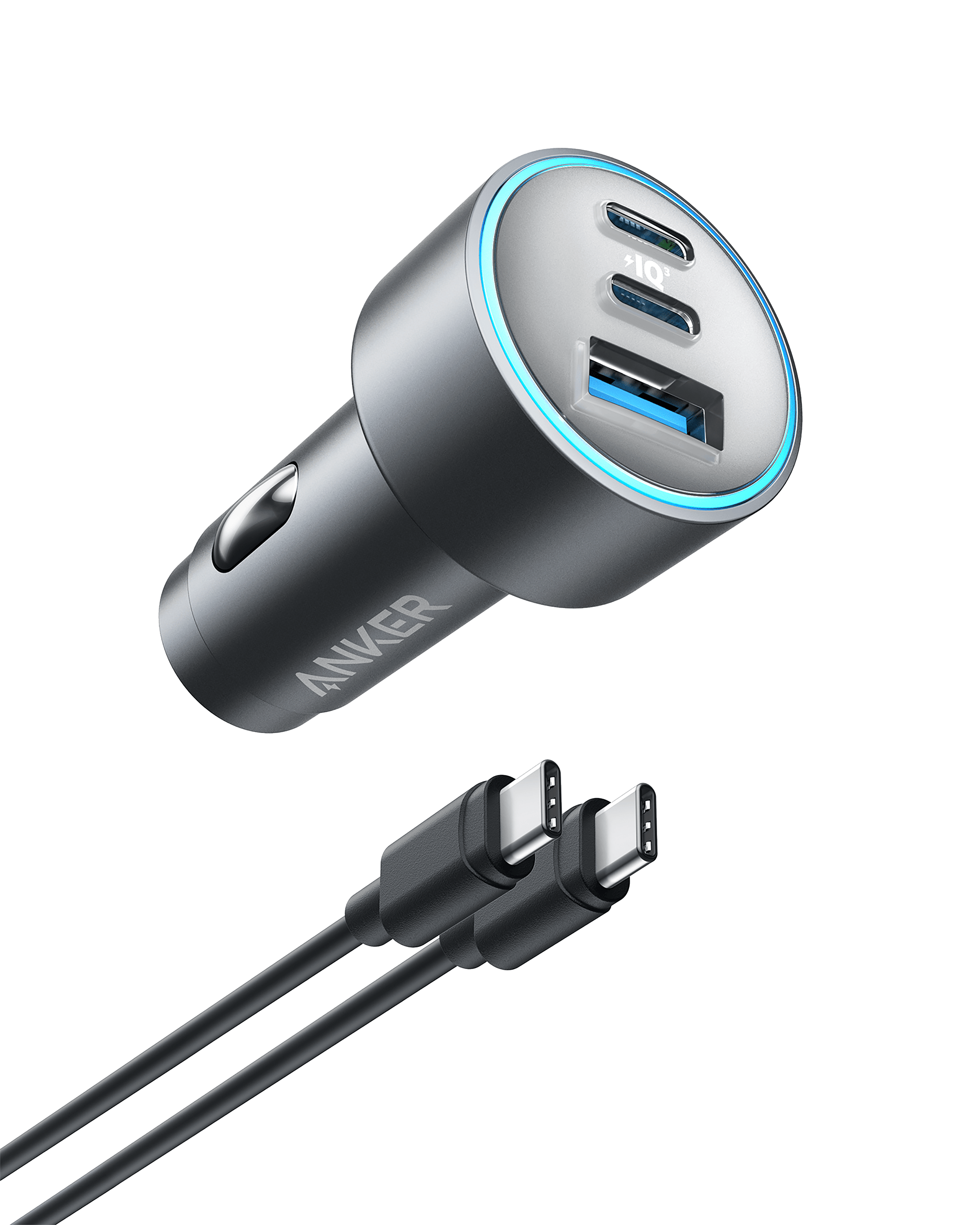 Anker 535 Автомобільна зарядка 67W (2×USB-C PD + USB-A)