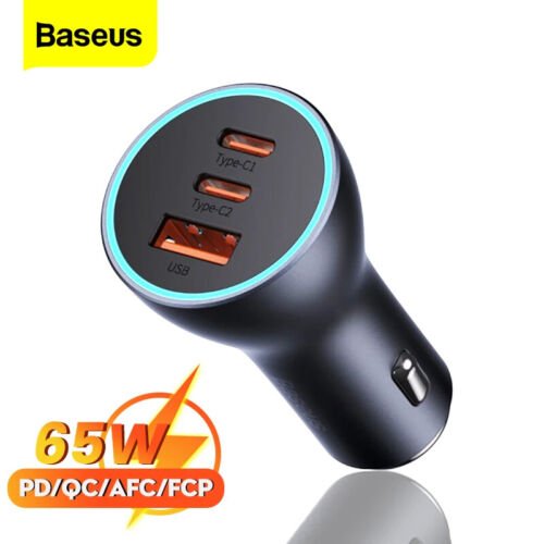 Baseus Golden Contactor Pro Автомобільна зарядка 65W (2×USB-C + USB-A)