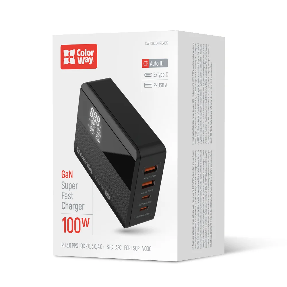 ColorWay GaN 100W (2USB-A+2USB-C)