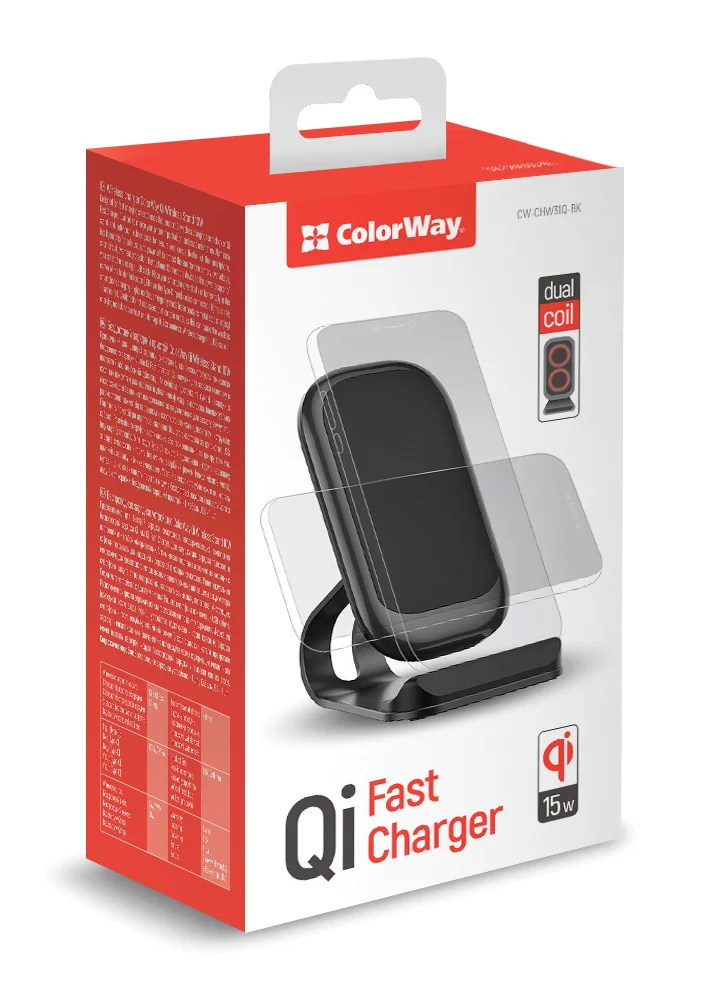 ColorWay Qi Fast Charger Stand 15W (CW-CHW31Q)