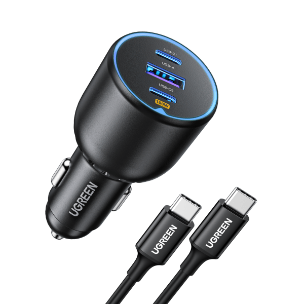 Ugreen Автомобільна зарядка 130W (2×USB-C PD 100W + USB-A)